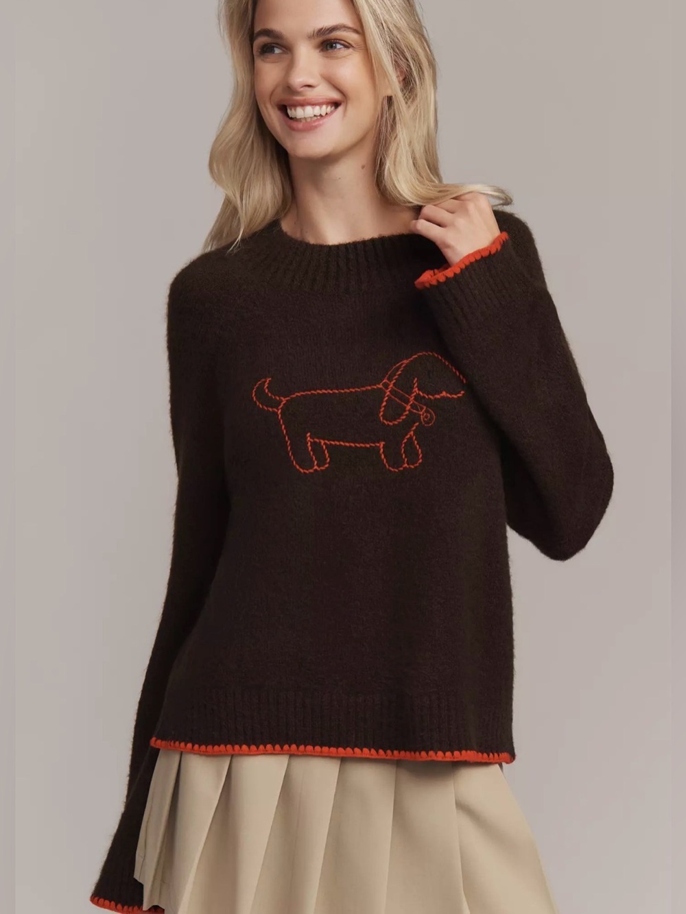 Embroidered Dog Icon Sweater
